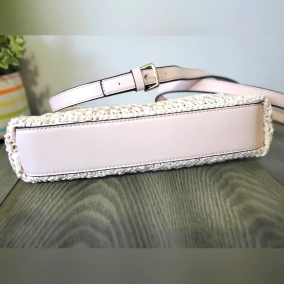 GUESS new!Liguria braided frame clutch/crossbody bag in pale pink with dust bag. - Picture 8 of 10